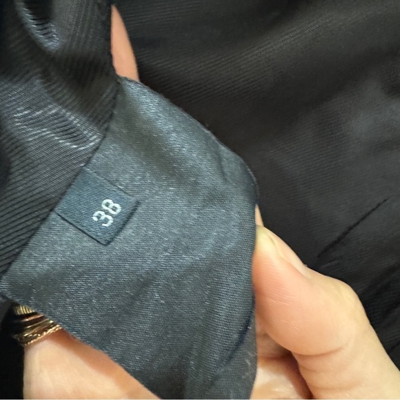 Prada 100% silk belted blazer jacket in navy blue - Picture 10 of 16